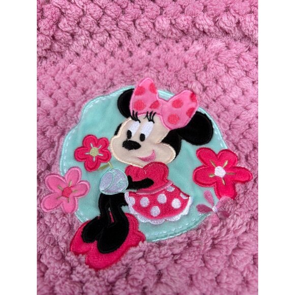 Disney Baby Pink Fleece Minnie Mouse Popcorn Plush Blanket 30" x 40" Soft & Cozy - Picture 2 of 6